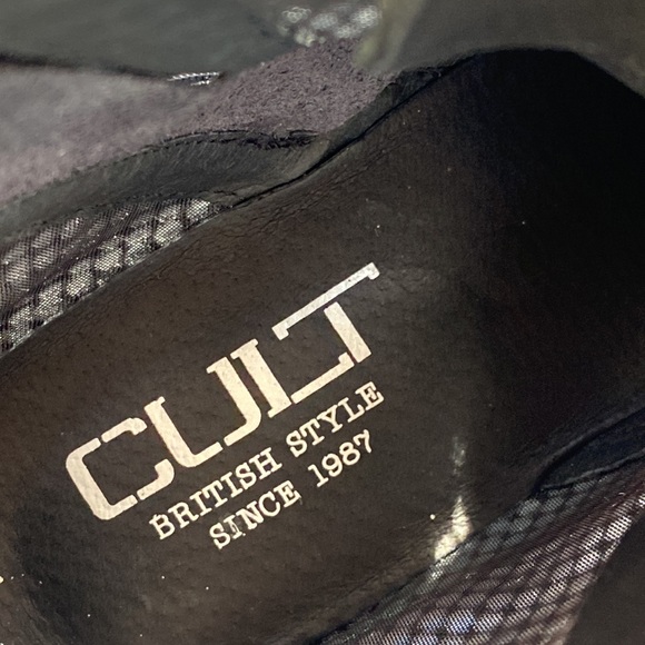 NEW! British Brand Cult Combat Moto Boots with Glitter Thread Mesh - Size 8 - Picture 17 of 17